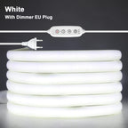 Dimmable Switch 220V COB LED Strip Neon Light Dimmer Power Kit Waterproof 3000K 4000K 6000K 288LED Kitchen Room Decor Flex Lamp