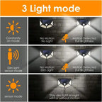1-4PCS Solar LED Wall Light,100 LED Outdoor Motion Sensor Lights Waterproof Solar Wall Lamp for Garden Fence Yard Pathway Stairs