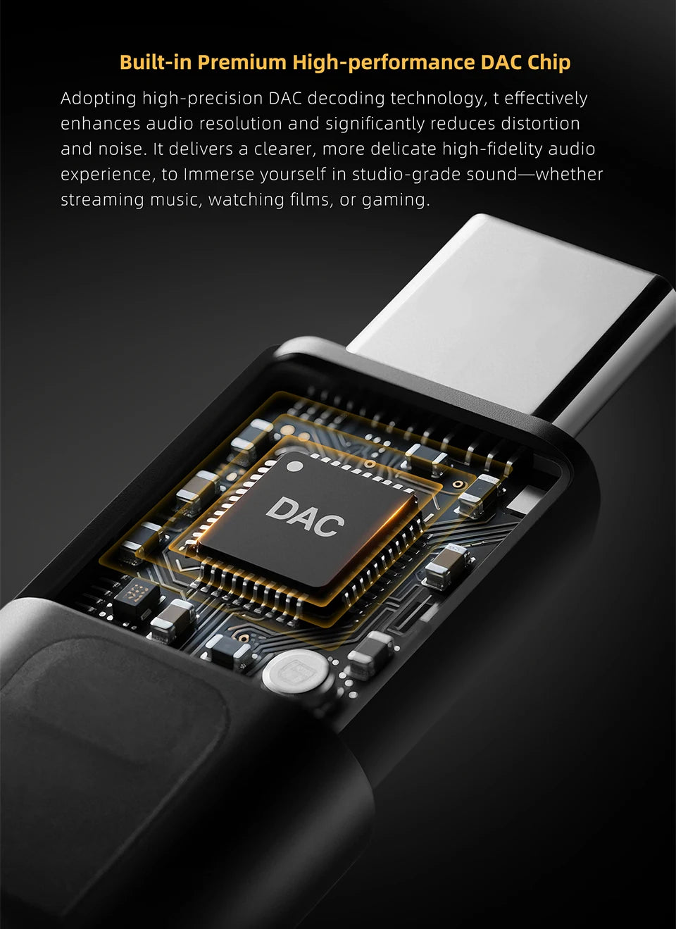 KZ AM02 Portable DAC Decoding Amplifier USB C to 3.5mm Audio Adapter with Professional 4-Stage EQ Tuning