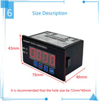 DC Digital Voltmeter Ammeter Panel Meter with Upper/Lower Limit Alarm, RS485 Modbus RTU, Relay Output Control, LED Display Kit