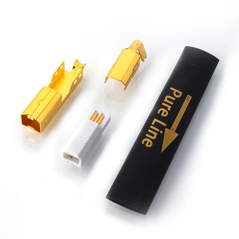 PURELINE USB Plug 2.0 Type A B Copper Gold Plated 5u Male HIFI DIY  USB Interface Terminal Port Data Line Connector Decoder 5U