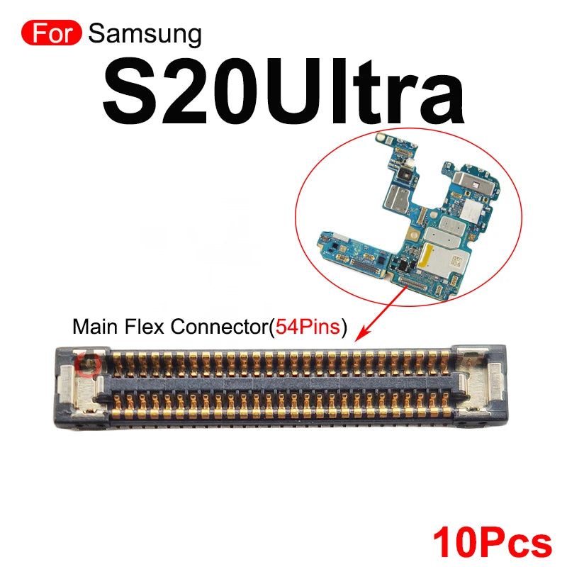 10Pcs For Samsung Galaxy S20 Ultra Wifi Signal Antenna Connector LCD FPC Plug Main Board Mainboard Flex Replacement Part