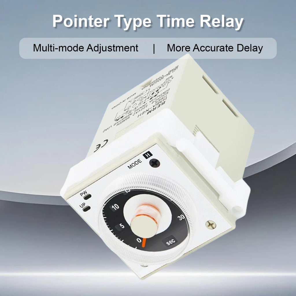 H3BA-N8H Industrial Timer Relay Solid State Time Delay Relay 1.2s‑300h AC 220V DC 24V Adjustable Analog Panel Mount Timer