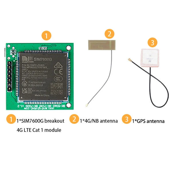 SIM7600G R2 Breakout Boards Kits LCC 4G LTE MODULE CAT1,compatible with SIM7500/SIM7600 Series