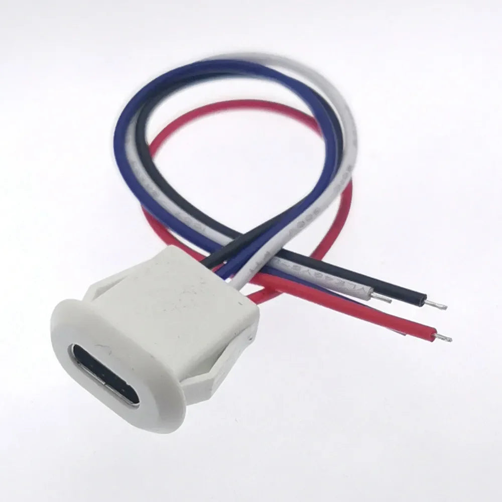 2Pin 4Pin USB Type C Connector Jack Female With Card Buckle 3A High Current Charging Jack Port USB-C Charger Plug Socket 2P 4P