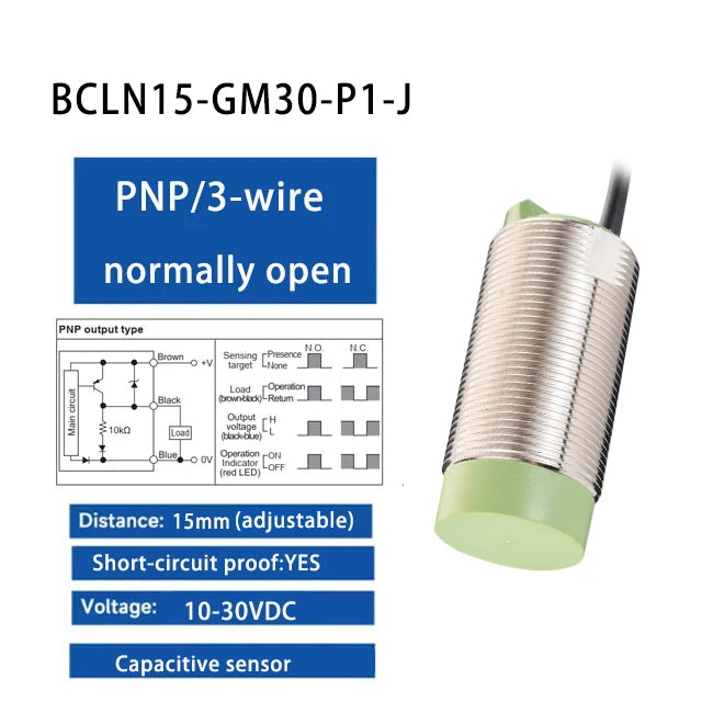 Capacitive Proximity Switch Sensor Non-Contact Liquid Level Sensor CR30 Series Detection Non-Metallic Liquid Level Sensor