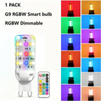G9 LED Color Changing Light Bulb with Remote,Warm White/Cool White/RGB 12 Color Changing,Sync and Memory,Dimmable G9 LED Bulb