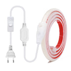 220V Dimmable COB LED Neon Strip Light 288Leds/M IP67 With Switch/Dimmer EU Plug Flexible Adhesive Tape for Home Garden Lighting
