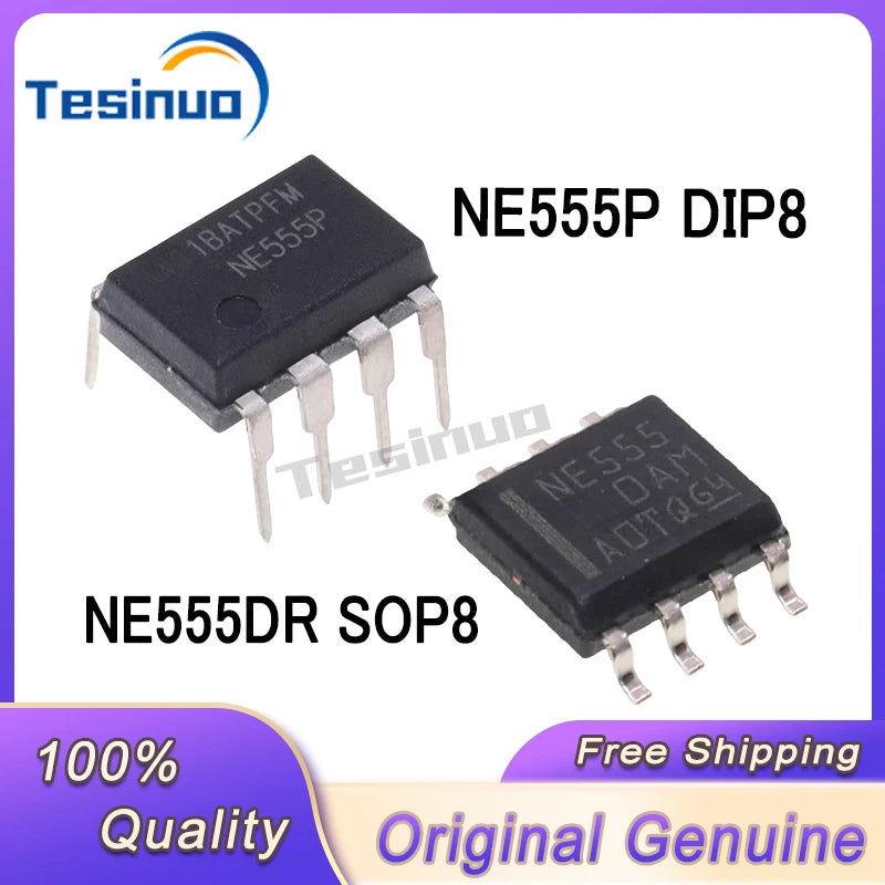 20-100/PCS New Original NE555DR NE555 SOP8 NE555P NE555 DIP8 Precision timer chip In Stock