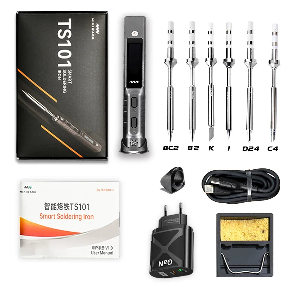 Original TS101 Soldering Iron Electric 65W Temperature Adjustable Programming TS100 Soldering Iron New Upgrade With PD Plug Kit
