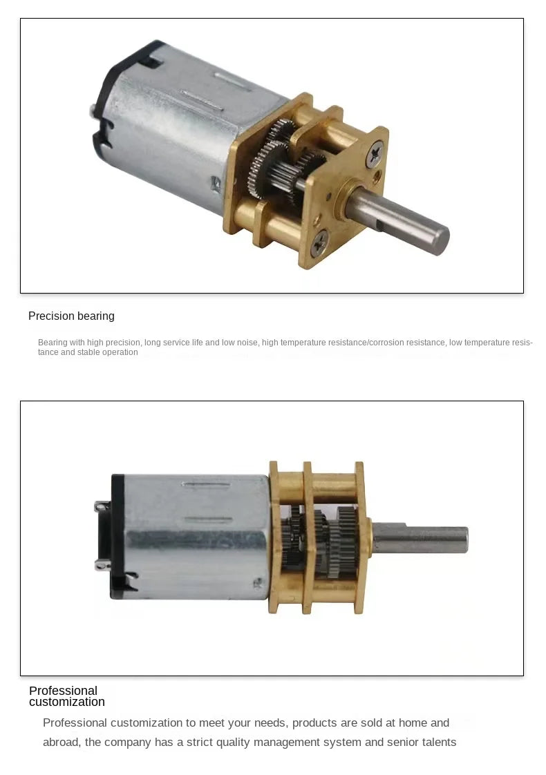 GA12-N20 DC 3V 6V 12V Micro Metal Gear Motor Gear Wheel Gear Motor 30RPM 50RPM 60RPM 100RPM 150RPM 200RPM 300RPM 600RPM 1000RPM