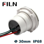 30mm Waterproof IP68 Metal Push Button Switch 12V 220V LED Illuminated Momentary Latching Switch On Off Pushbutton Wire Leading