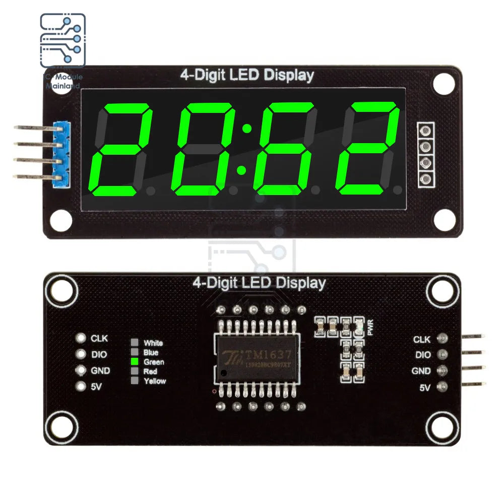 4/6-Digit 0.56 Inch 7 Segments Digital Tube Clock Module Double Dots LED Display TM1637 Blue Yellow White Green Red For Arduino