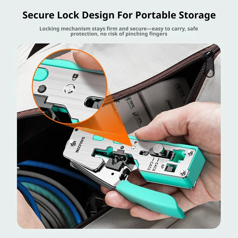 SAMZHE RJ45 Crimp Tool Crimper Cutter for Cat5e/6/7/8 8P 6P Modular Connector Ethernet All-in-one Wire Tool ﻿Ethernet Modular