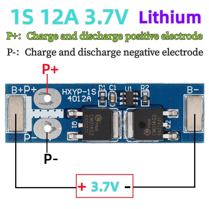 BMS 1S 12A 16A 24A 3.7V LiFePO4 Lithium Battery Protection Board 18650 4.2V Charging Voltage/Short Circuit/Overcharge Prevention