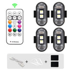 Car Motorcycle RGB LED Strobe Lights 8 Colors LED Flash Position Wireless Light Aircraft Airplane Helicopter Warning Lights
