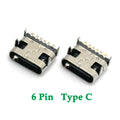 1/20pcs 6 Pin SMT Socket Connector Micro USB Type C 3.1 Female Placement SMD DIP For PCB Design DIY High Current Charging