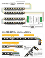 5m 12V 24V 5050 RGBCCT 5 in 1 LED Lights RGB WW CW 2700 - 6500K Strip Light RGBW RGBWW RGBCW 6pin Ribbon 30 60 LEDs/m IP30 65 67