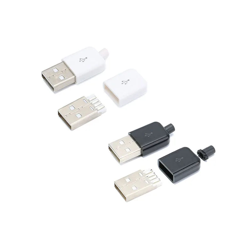 10PCS/5Pcs DIY USB 2.0 Connector Plug Male A Type 4 Pin Assembly Adapter Socket Solder Shell For Data Connection