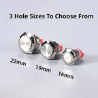 Push Button Switch Metal Screw Terminal Soldering 16/19/22mm Short 7A Latching Self-Locking/Reset LED Light 6/12/24/110/230V