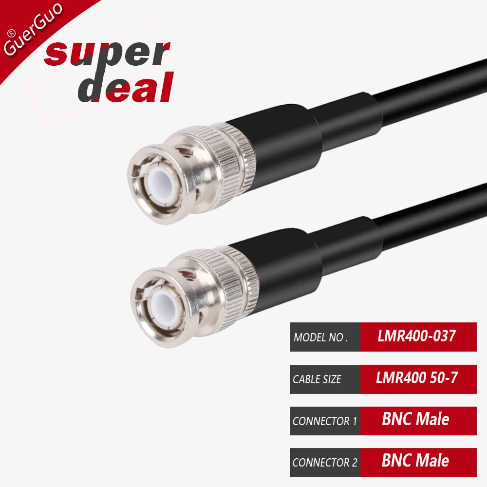 1PC 50 Ohm 50-7 RF Coaxial LMR400 Cable Cord SMA Male to BNC Male Connector Plug Extension Jumper Pigtail Adapter 1M 2M 3M