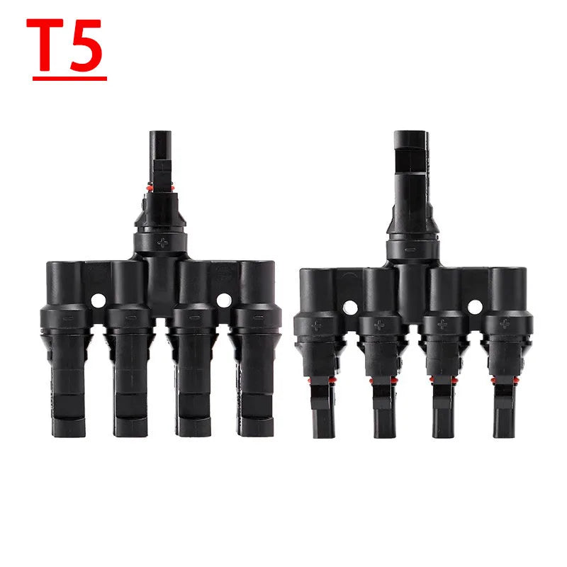 MC4 Solar Connector T Type Y Branch PV Panel Parallel Connection Waterproof IP67 Male Female 2Pcs Solar Cell Plug