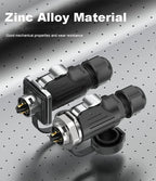 EW-LP24 Solderless Power Aviation Connector Waterproof Adapter Screw Lock Charger M24 2 3 4 5 Pin Male Plug Female Socket IP68