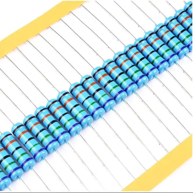 20PCS 1W Metal Film Resistor 1% Five-color Ring Power Resistor 0.1~1M 2 4.7 10R 47 100 220 360 470 1K 2.2K 10K 22K 4.7K 100K Ohm