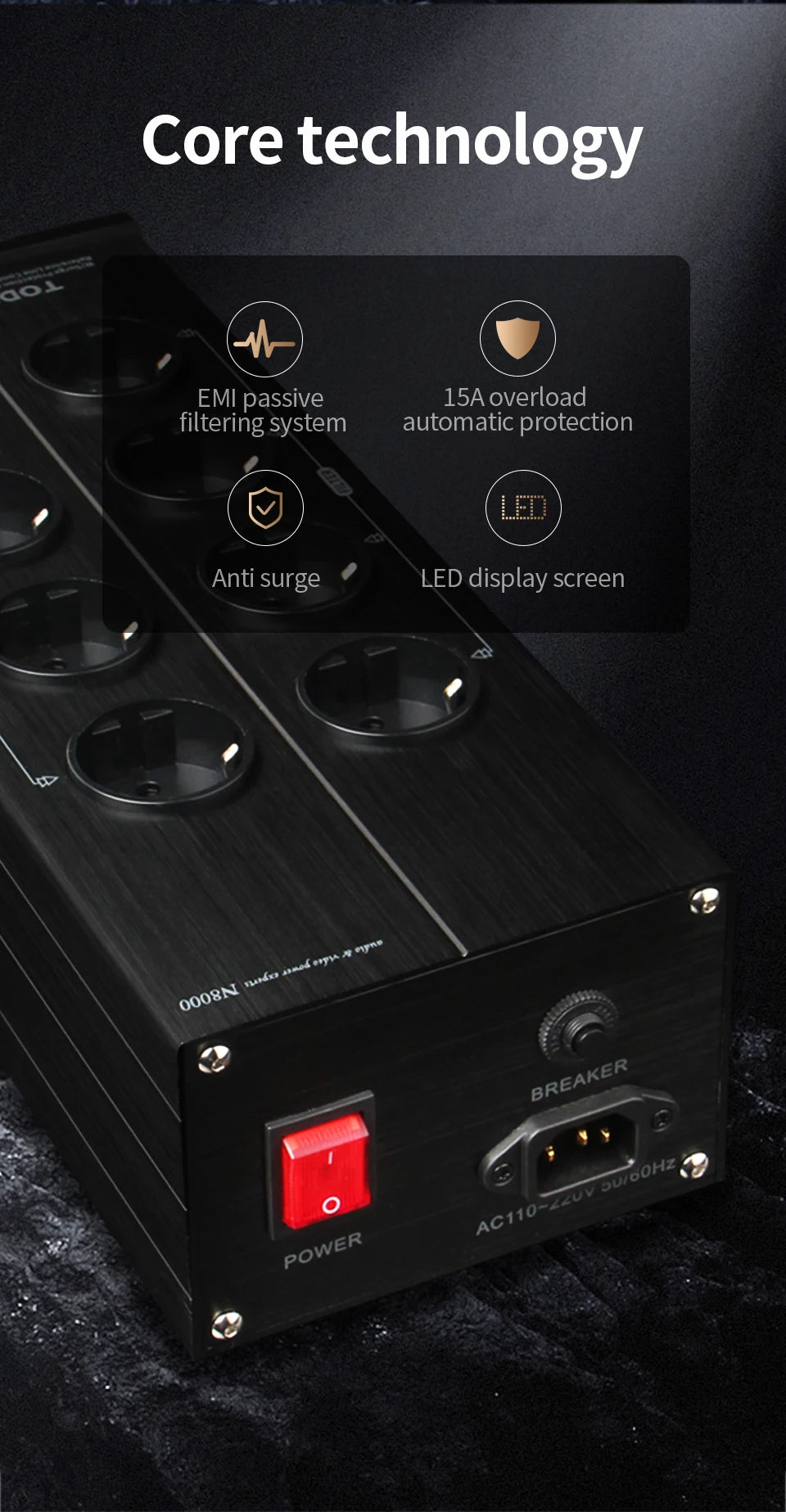 HIFI Power Filter HiFi Lightning Protection Anti-Interference PA Audio Power Purifier EU Dedicated Power Strip