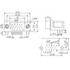 5/10PCS DR15 Female/Male Right Angle Welded D-Sub 15 Pin Connector RS232 Connector 90 Degree Bent Needle DB15