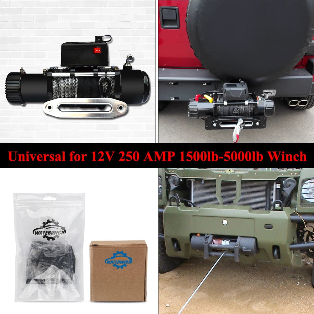 12V 24V universal winch electromagnetic relay contactor winch rocker switch thumb 250A combination kit For ATV/UTV 4WD Winches