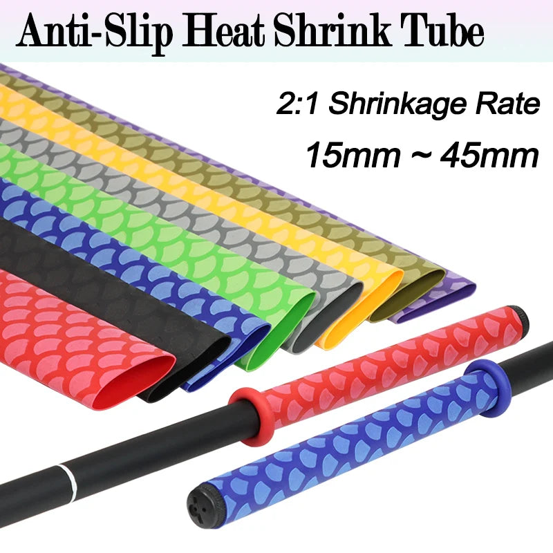 1m/pc﻿ Fish Scale Anti-slip Heat Shrink Tube Dia.15~45mm 2:1 Non-slip Handle Repair Electrical Cable Insulation Fishing Rod Wrap