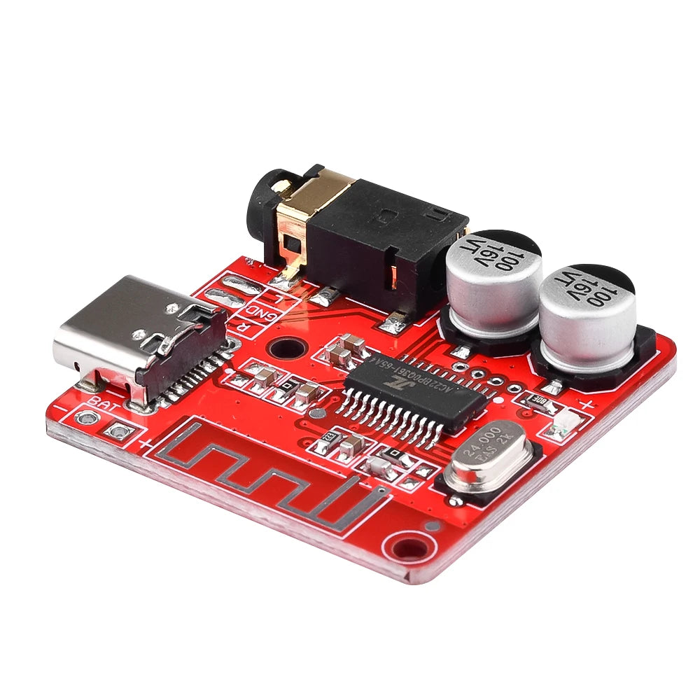 1-100pcs Bluetooth Audio Receiver Board Bluetooth 5.1 MP3 Lossle Decoder Micro USB 3.5mm Audio Output Amplifier Module Type-C 3W