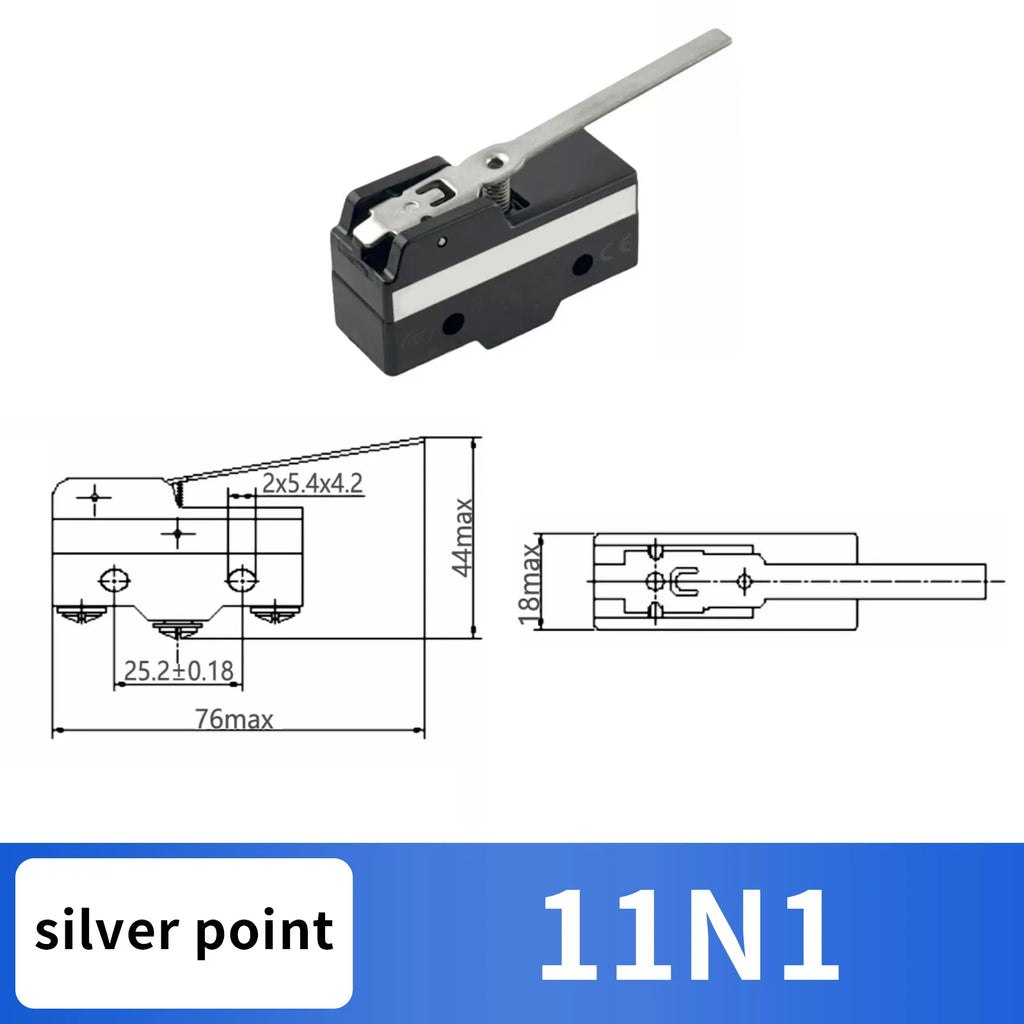 10Pcs SPDT NO+NC Hinge Roller Lever Microswitch Action Switch