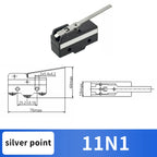 10Pcs SPDT NO+NC Hinge Roller Lever Microswitch Action Switch