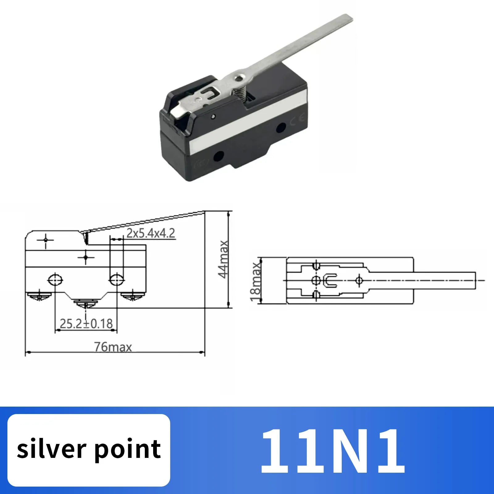 10Pcs SPDT NO+NC Hinge Roller Lever Microswitch Action Switch