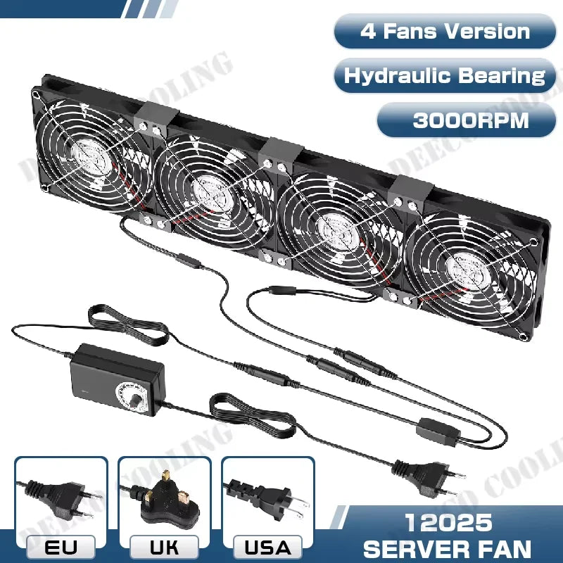 12cm High Speed Large Air Volume 100V 220V Btc Mining Machine Workstation Cabinet 120MM Violent Server Cooling System Fan Kit