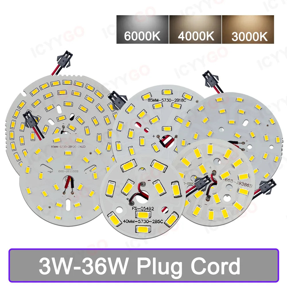1PCS LED Light Source Round Light Panel 3W 5W 9W 15W 18W 24W 36W 50W SMD5730 DIY Light Bulb Modification Light Panel Accessories