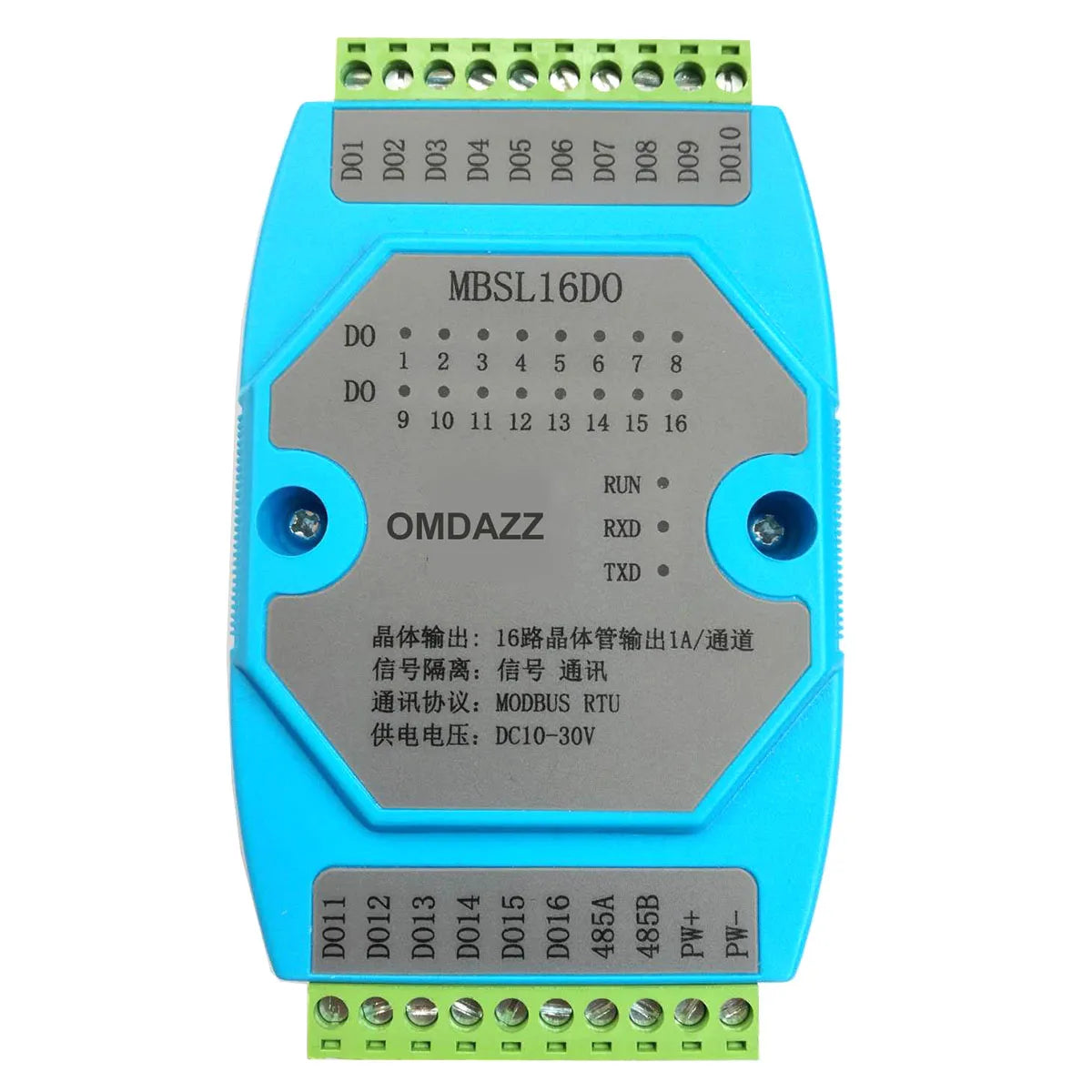 16 Digital Isolated Input 16 Digital Transistor Isolated Output Module RS485 Interface Modbus RTU Communication