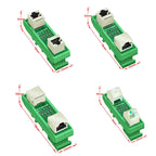 1PCS Din Rail Mounting RJ45 Female To Female Splitter Board RJ45 45 Degree Breakout Board