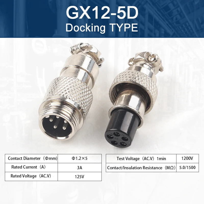 GX12 Butt Type 2/3/4/5/6/7 Pin Male&Female Docking Aviator Aviation Plug Socket Circular Connector