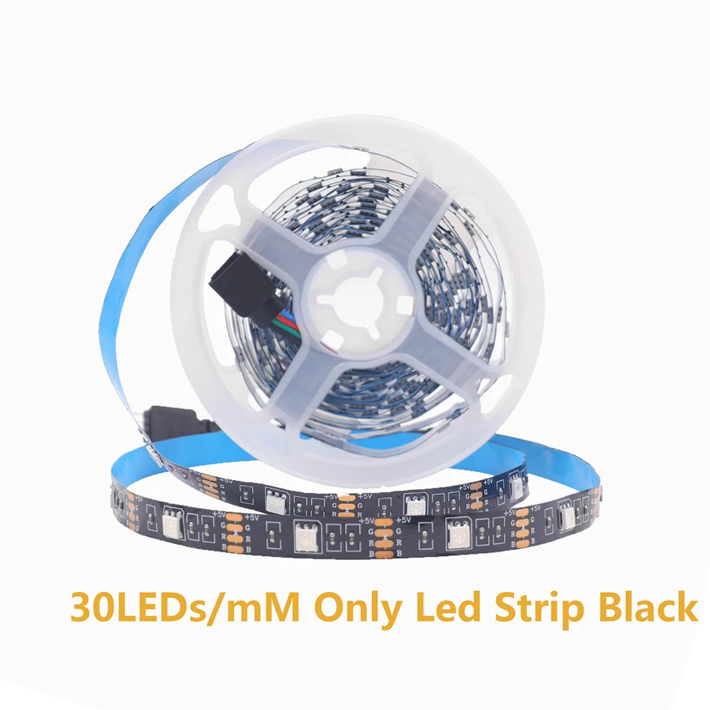 DC 5V 5050 RGB Strip LED Light Battery Powed Waterproof Ribbon Tape Stable Led Strips Indoor Outdoor Decoration Remote Control