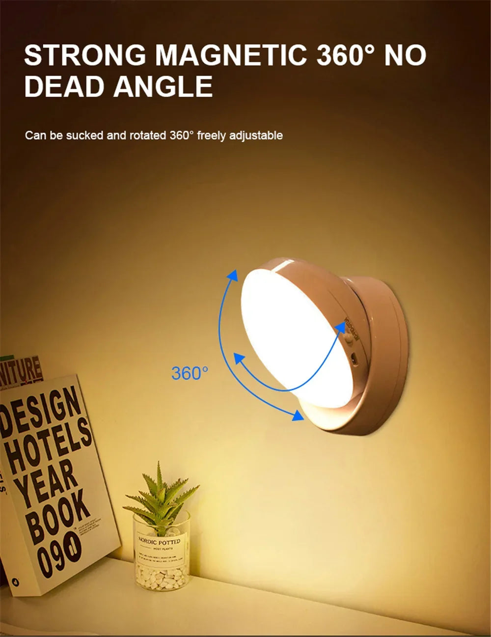 Night Light USB Motion Sensor Charging Round Energy-saving LED Lamp Bedroom Light Corridor Home Bathroom Wall Lights Night Light