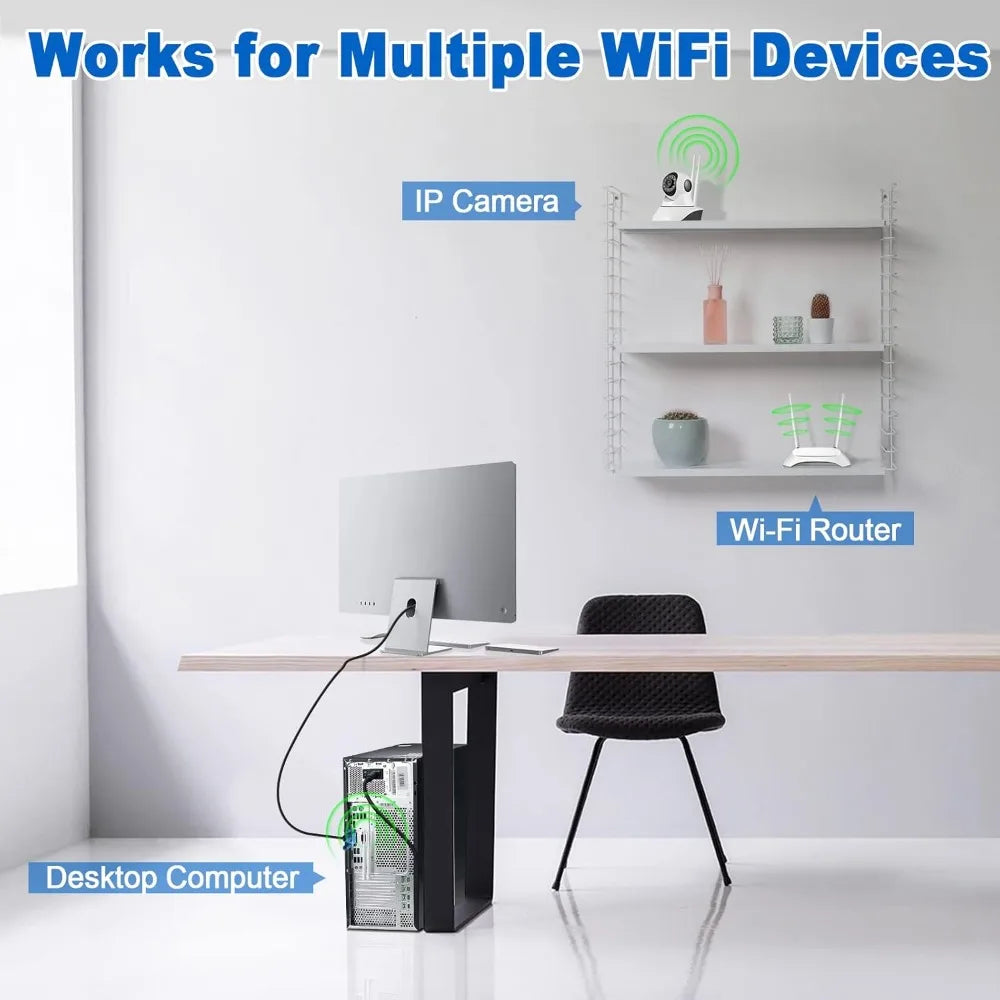 2.4G 5.8G WiFi Antenna 6dBi 2.4GHz 5GHz White Rubber Antennae RP SMA Male for Security Camera Surveillance Recorder WiFi Router