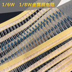 100pcs  1/8Watt Metal Film Resistors 1/6W 2R 3.3 4.7E 5.1R 9.1R 100 150 180 240K 270 360K 510 560 620 750 820 910K 1R-1M Ohm