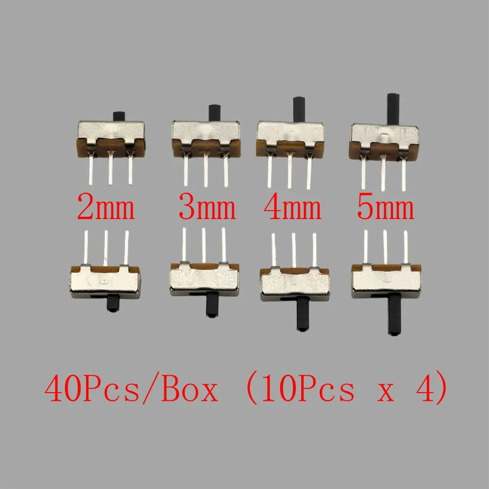 1Box Micro Slide Switch Kit 1P2T SPDT 3 Pin 2 Positions DIP PCB Mount ON-OFF Toggle Switch Interruptores 2/3/4/5/6/7MM 50V 0.5A