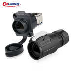 CNLINKO LP16 Waterproof Circular RJ45 Connector 8P8C Male/Female Panel Mount, PBT Push-Pull for Industrial Automation & Marine