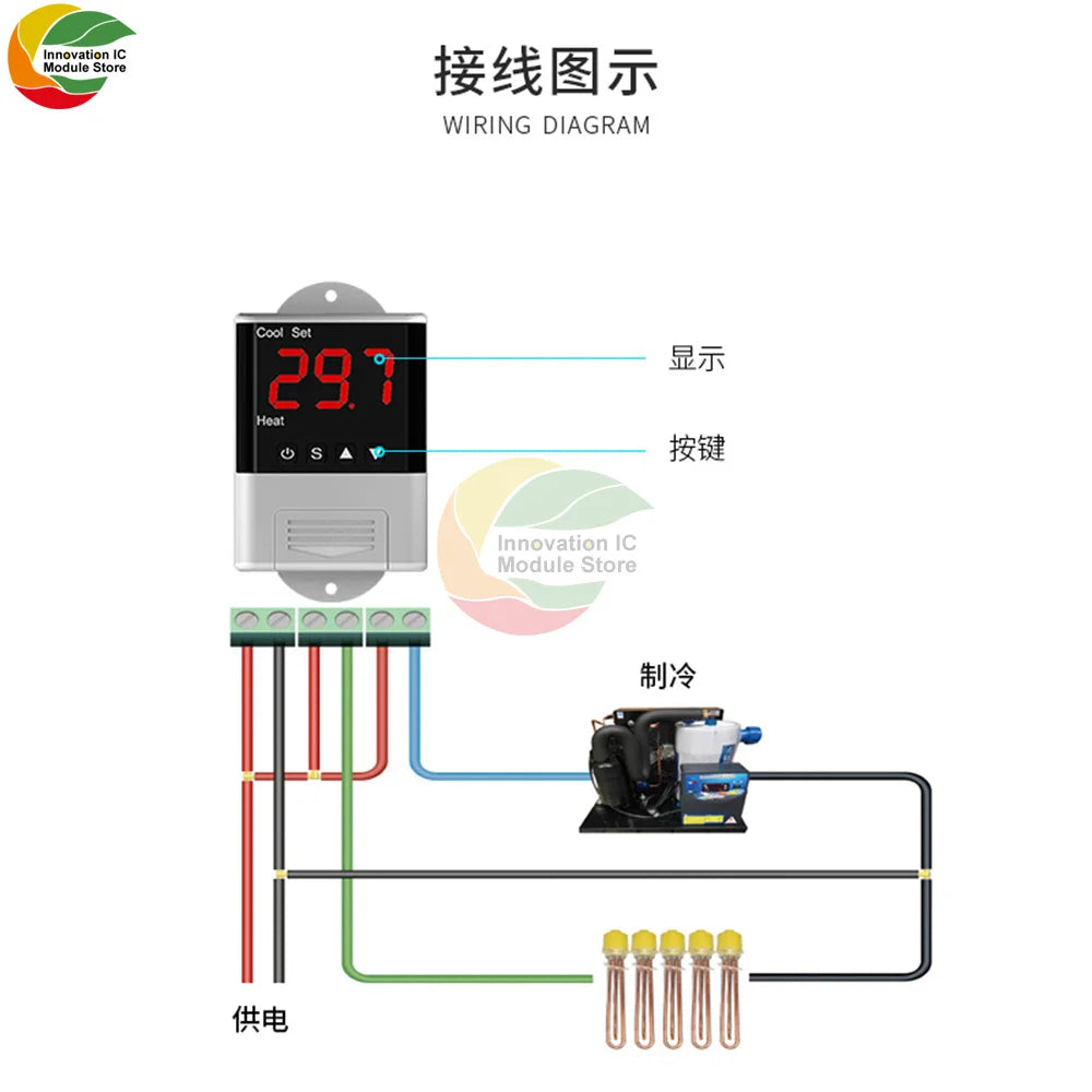 AC 110V 220V DTC2201 DTC1201 Temperature Controller Thermostat DS18B20 NTC Sensor APP Control For Smart Home