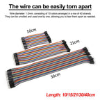 Jumper Wire 40Pins 2.54mm 10/15/21/30/40CM Female To Female, Male To Female, Male To Male Jumper Line Connecting Cable DIY KIT