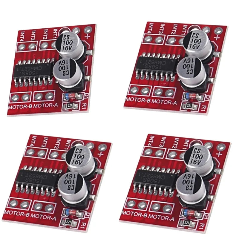 4pcs Mini L298N DC Motor Drive Board Module, 2-way PWM Dual H-Bridge Motor Drive Board